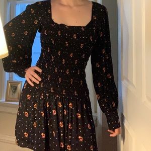 FREE PEOPLE FLIRTY RUCHE DRESS
